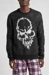 Noon Goons Gatekeeper Skull Intarsia Sweater In Black