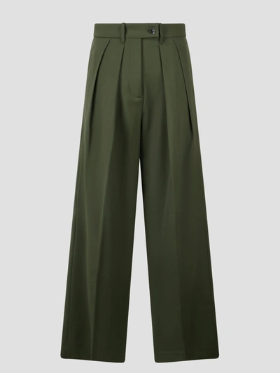 Nine In The Morning Sandra Palazzo 2 Pences Pant In Green