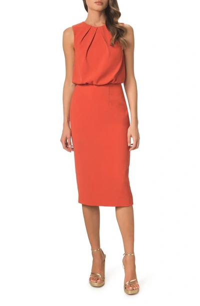 Dress The Population Amada Sheath Dress In Rubious