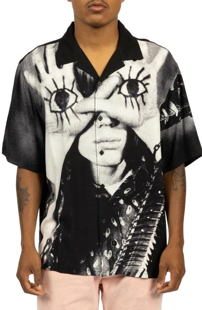 Pleasures Star Power Oversize Camp Shirt In Black | ModeSens