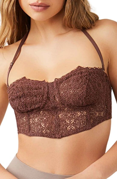 Free People Madi Lace Bustier In Hickory