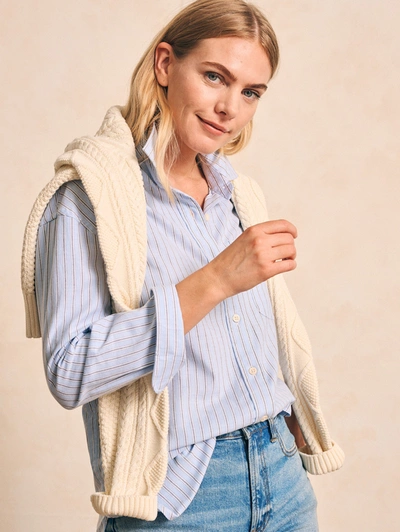 Faherty Stretch Oxford Relaxed Shirt In Cantra Stripe