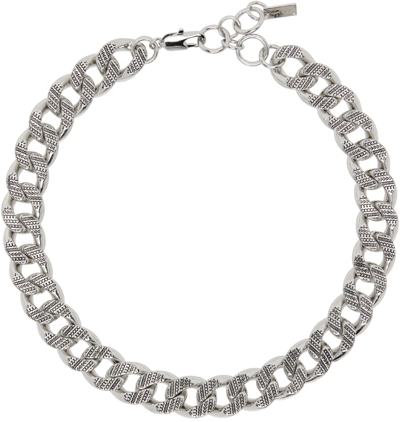 Marc Jacobs Silver Monogram Chain Link Necklace