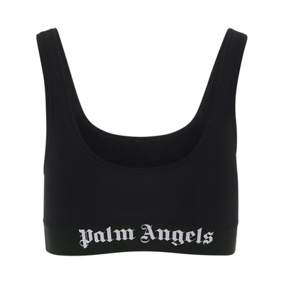 Palm Angels Classic Logo Jersey Bra Top In Black