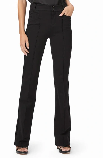 Paige Naomi Seaming Detail Mid Rise Straight Leg Jeans In Black