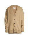 Maison Margiela Camel Wool Cardigan Men In Beige