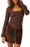 Free People Could I Love You More Rib Knit Top In Brown