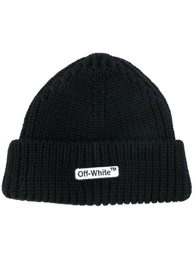 Off-white Beanie Aus Wolle In Black