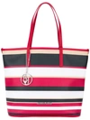 Armani Jeans Striped Shopper Tote In Multicolour