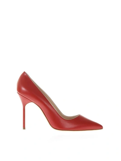 Manolo Blahnik Red Leather Bb Pumps