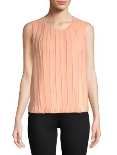 Calvin Klein Pleated Sleeveless Top In Nectar