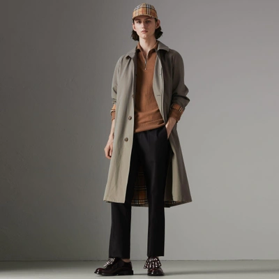 Burberry The Brighton Car Coat In Chalk Green | ModeSens