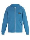Givenchy Logo-patch Hooded Cotton Sweatshirt In Blue