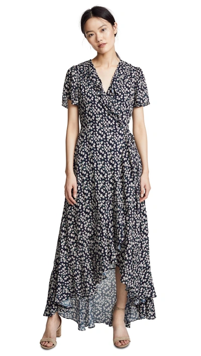 Lost + Wander Araceli Wrap Maxi Dress In Navy Floral