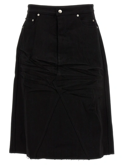 Rick Owens Godet Skirts Black In Black (black)
