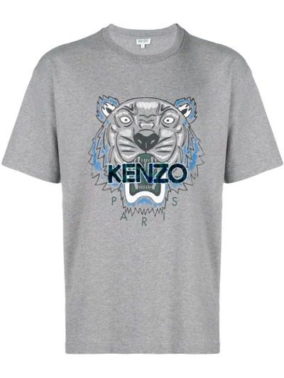 Kenzo Leopard Tiger T-shirt In Grey