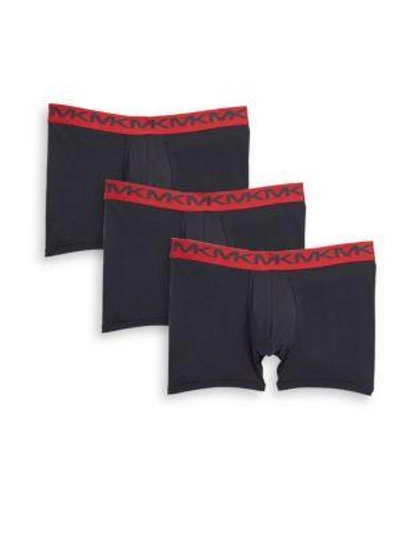 Michael Kors 3-pack Performance Cotton Boxer Briefs In Black