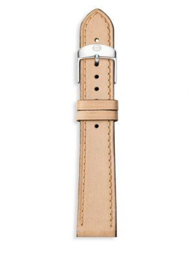 Michele Watches Women's Thin Leather Watch Strap/18mm In Tan
