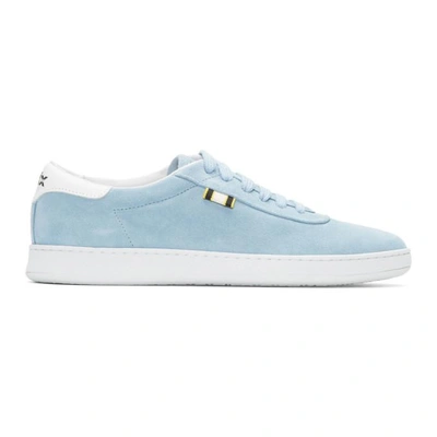 Aprix Leather-trimmed Suede Sneakers In Powder Blue