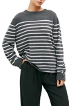 Reformation Cashmere Boyfriend Sweater In Grey