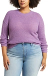 Madewell Rib Crewneck Sweater In Heather Amethyst