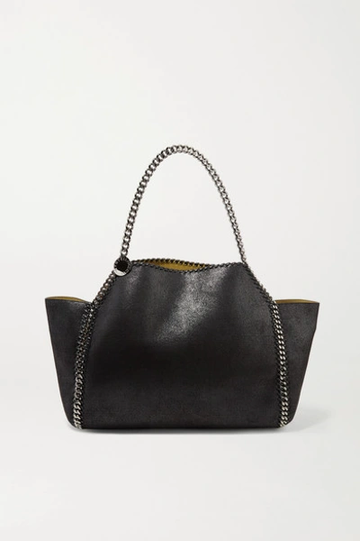 Stella Mccartney The Falabella Medium Reversible Faux Brushed-leather Tote In Black