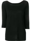 Sottomettimi Cropped Sleeves Jumper In Black