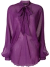 Alexandre Vauthier Dotted Tie-neck Blouse - Pink