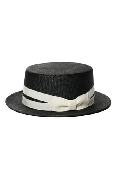 Bijou Van Ness The Gemini Boater Hat - Black