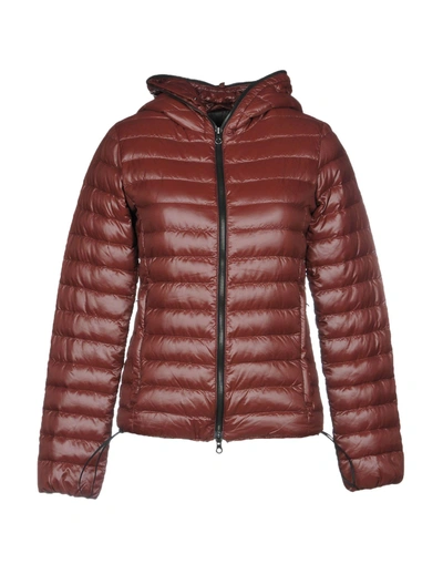 Duvetica Down Jacket In Brick Red