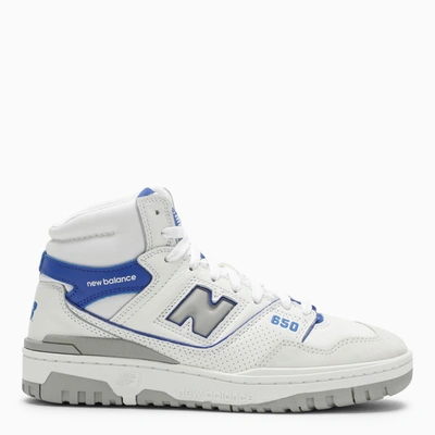 New Balance 650 Sneakers In White With Gray And Blue Detail