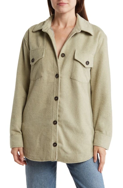 Thread & Supply Plaid Flannel Shacket In Sage Green