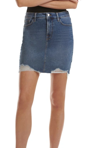 Jen7 By 7 For All Mankind Frayed Denim Pencil Skirt In Brynn