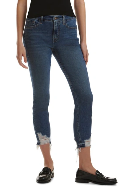 Jen7 By 7 For All Mankind Frayed Release Hem Mid Rise Ankle Skinny Jeans In Brynn