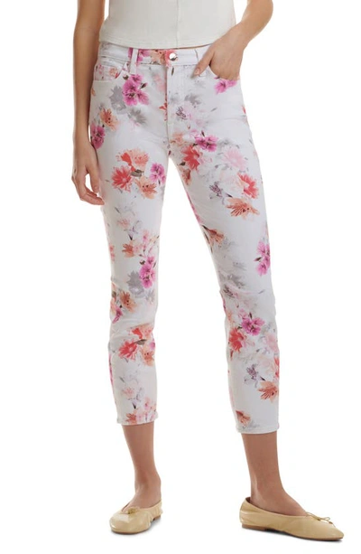 Jen7 By 7 For All Mankind Floral Print Mid Rise Ankle Skinny Jeans In In Bloom