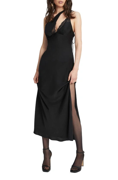 Bardot Lamont Lace Trim One-shoulder Slipdress In Black