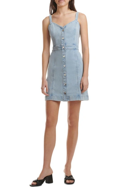 Jen7 By 7 For All Mankind Button-front Chambray Minidress In Primrose