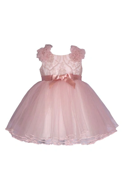 Gerson & Gerson Kids' Embroidered Tulle Ballerina Dress In Blush