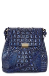 Brahmin Margo Croc Embossed Leather Crossbody Bag In Kyanite Melbourne