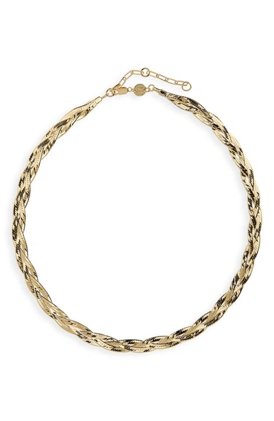 Jennifer Zeuner Francesca 3-strand Serpentine Collar Necklace In Yellow Gold