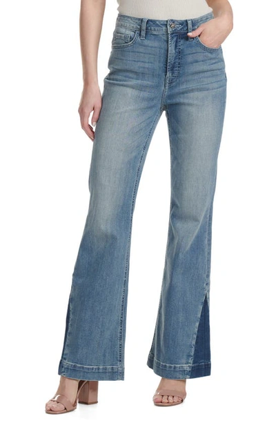 Jen7 By 7 For All Mankind Paneled Outseam High Waist Flare Jeans In Blossom