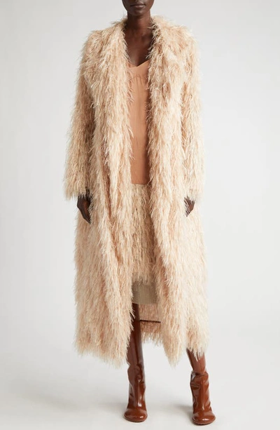 Dries Van Noten Rolana Tris Shaggy Long Coat In Lpink 313