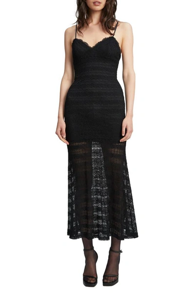 Bardot Flynn Lace Midi Dress In Black