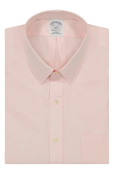 Brooks Brothers Non-iron Regent Fit Dress Shirt In Sld Pnk