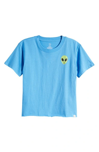 Treasure & Bond Kids' Crop Graphic Tee In Blue Maya Ufo