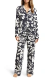 Nordstrom Moonlight Eco Pajamas In Black Outlined Floral