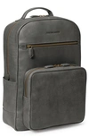 Johnston & Murphy Rhodes Leather Backpack In Grey