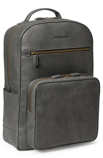 Johnston & Murphy Rhodes Leather Backpack In Grey