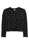 Nordstrom Kid's Twist Front Long Sleeve T-shirt In Black Tulip Print