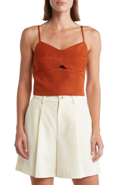 Walter Baker Gina Keyhole Crop Top In Red